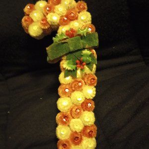 Vintage Handmade Christmas Candy Cane Refrigerator Magnet